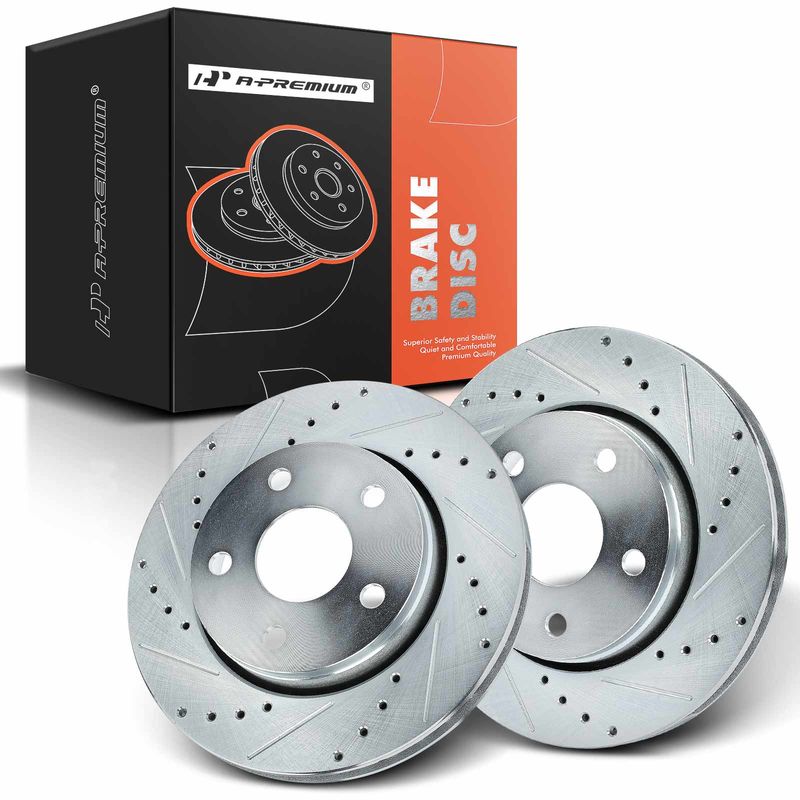 Front Drilled Brake Rotors for Jeep Wrangler 2007-2017 Wrangler JK 2018