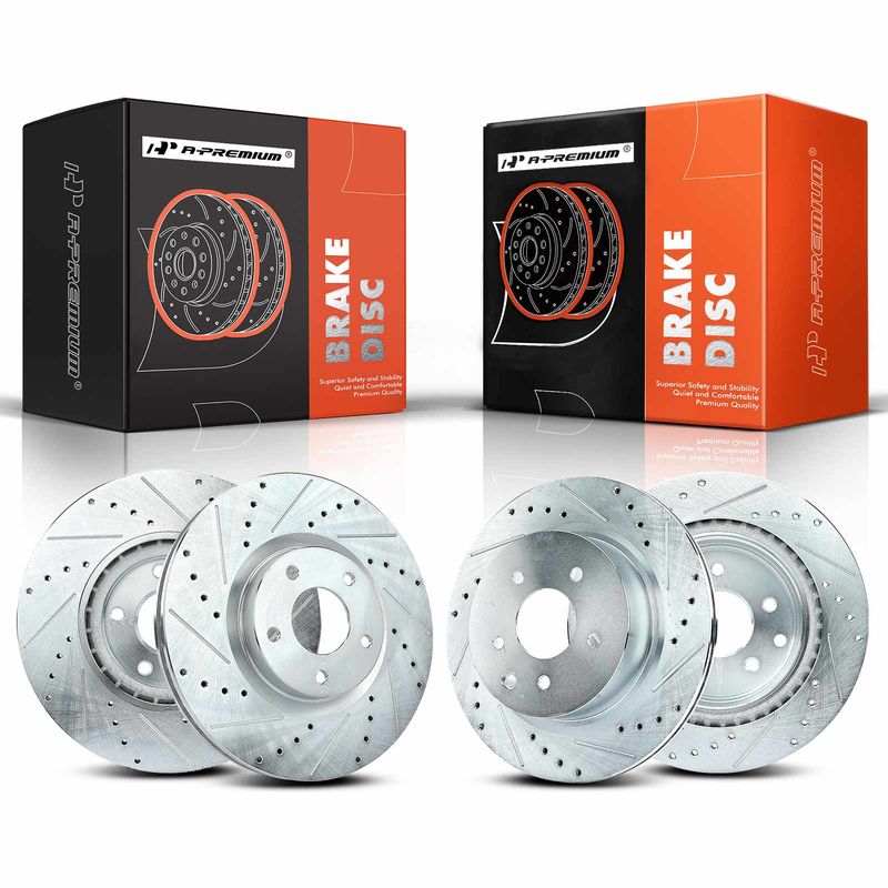 Front & Rear Drilled Brake Rotors for Nissan Maxima 2009-2014 2016-2017