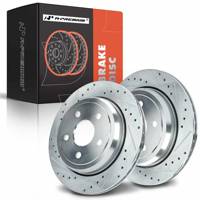 Rear Drilled Brake Rotors for Dodge Durango Jeep Grand Cherokee 2011 - 2020