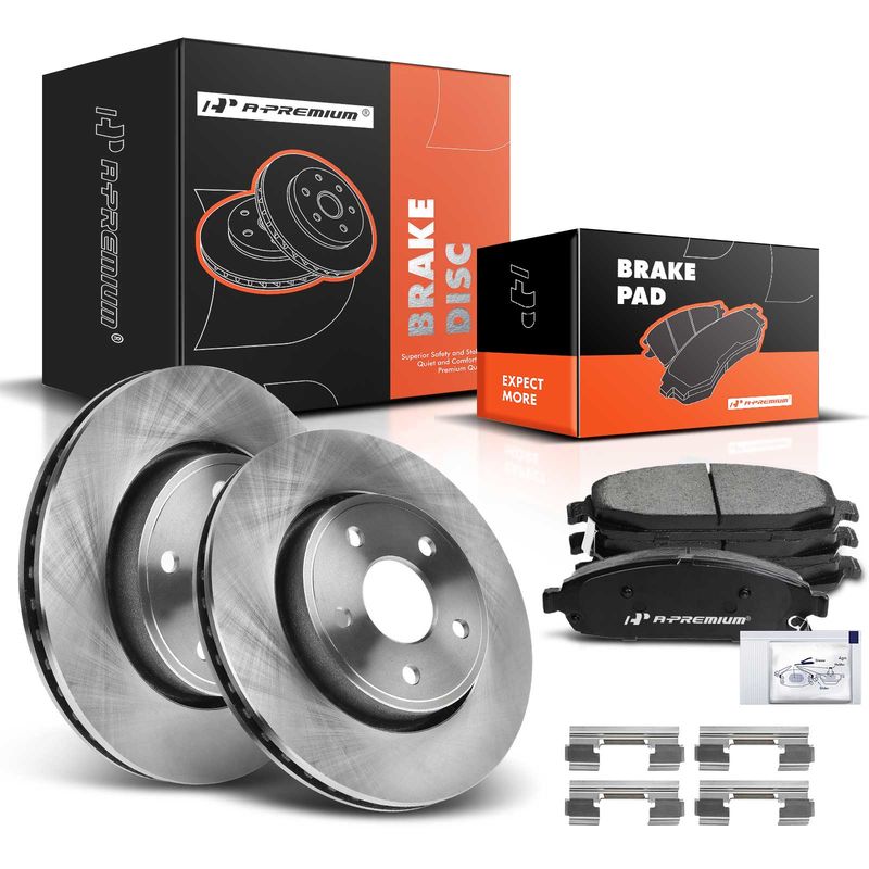 Front Disc Brake Rotors & Ceramic Brake Pads for Jeep Grand Cherokee 2005-2010