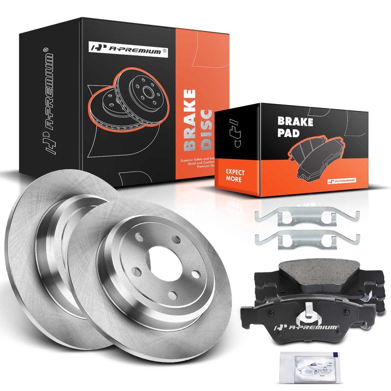 Rear Disc Brake Rotors & Ceramic Brake Pads for Jeep Grand Cherokee 07-11 330mm