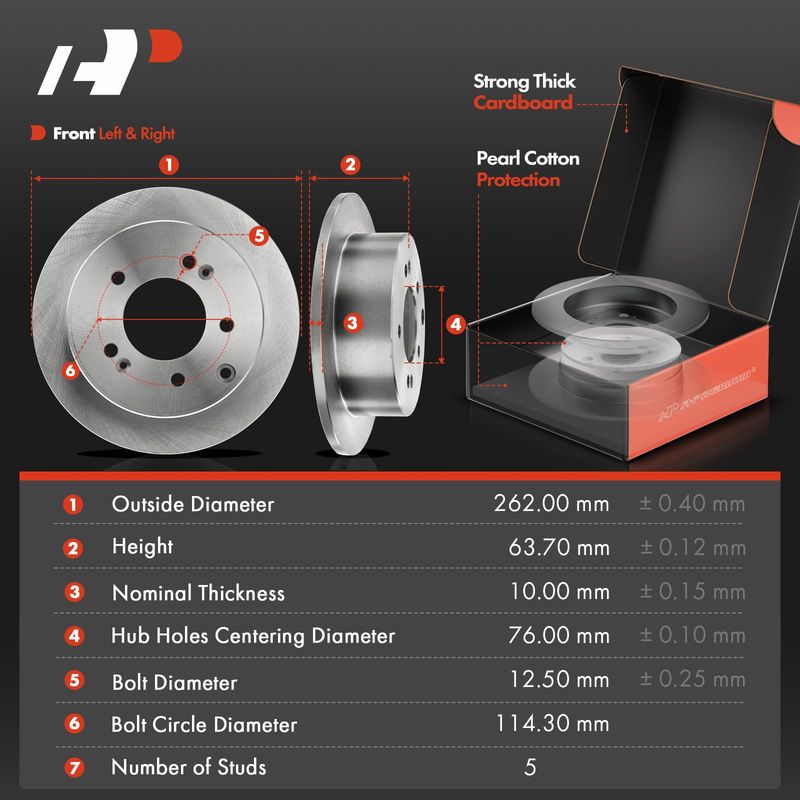 Rear Disc Brake Rotors & Ceramic Brake Pads for Kia Forte Forte Koup 2010-2013
