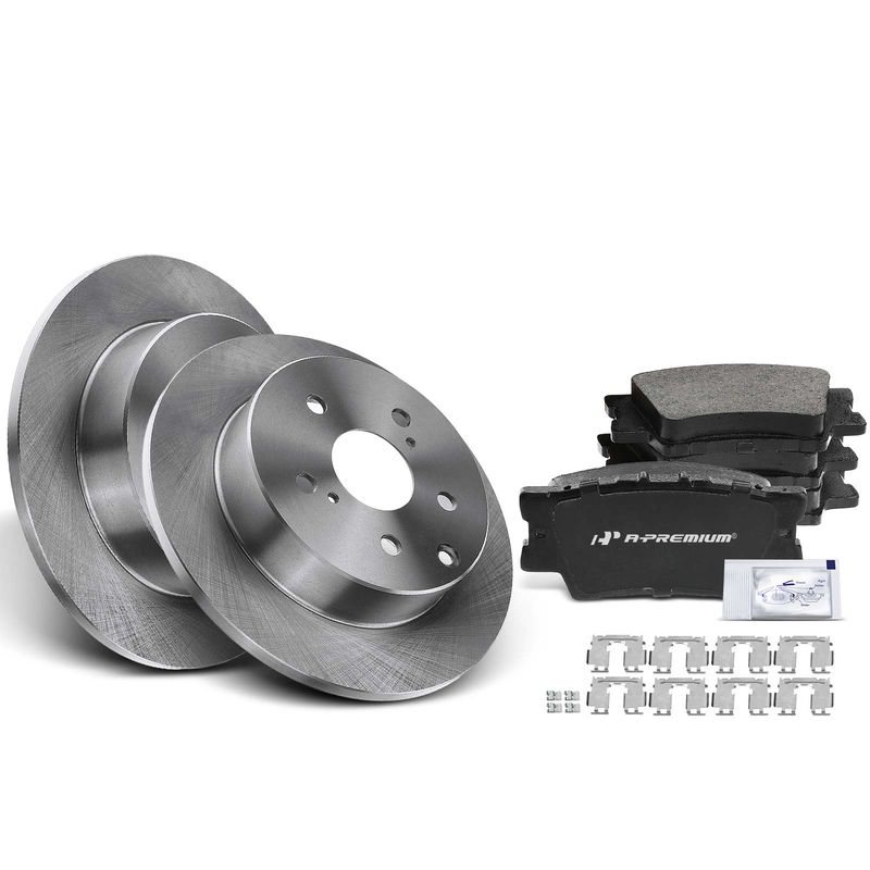 Rear Disc Brake Rotors & Ceramic Brake Pads for Lexus HS250h 10-12 Toyota 06-18