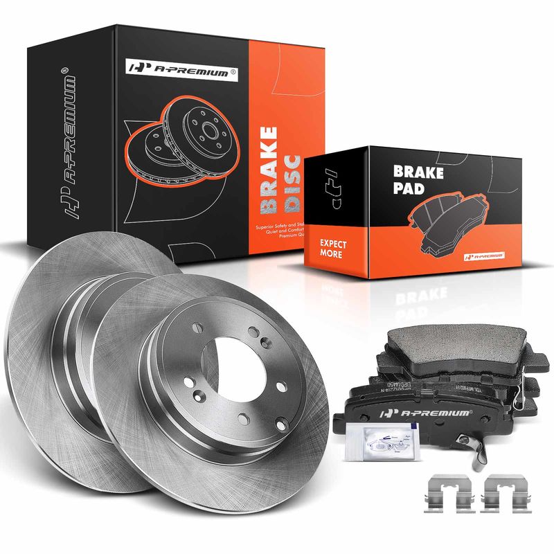 Rear Disc Brake Rotors & Ceramic Brake Pads for Hyundai Sonata 12-17 Optima Kia