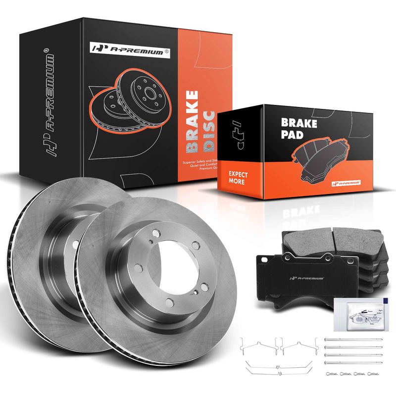 Front Disc Brake Rotors & Ceramic Brake Pads for Toyota Land Cruiser Lexus LX570