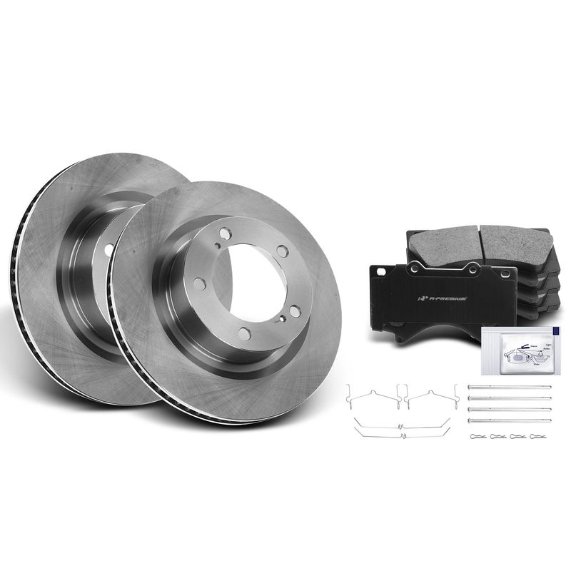 Front Disc Brake Rotors & Ceramic Brake Pads for Toyota Land Cruiser Lexus LX570