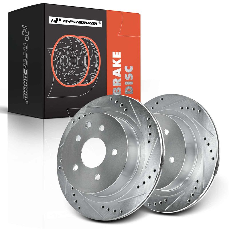 Rear Drilled Brake Rotors for INFINITI G35 03-05 Nissan 350Z Rogue Juke X-Trail