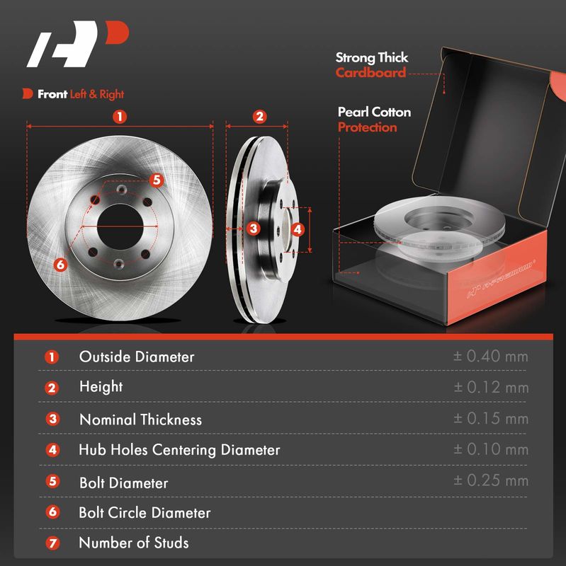 Front & Rear Disc Brake Rotors & Ceramic Brake Pads for Hyundai Accent Kia Rio