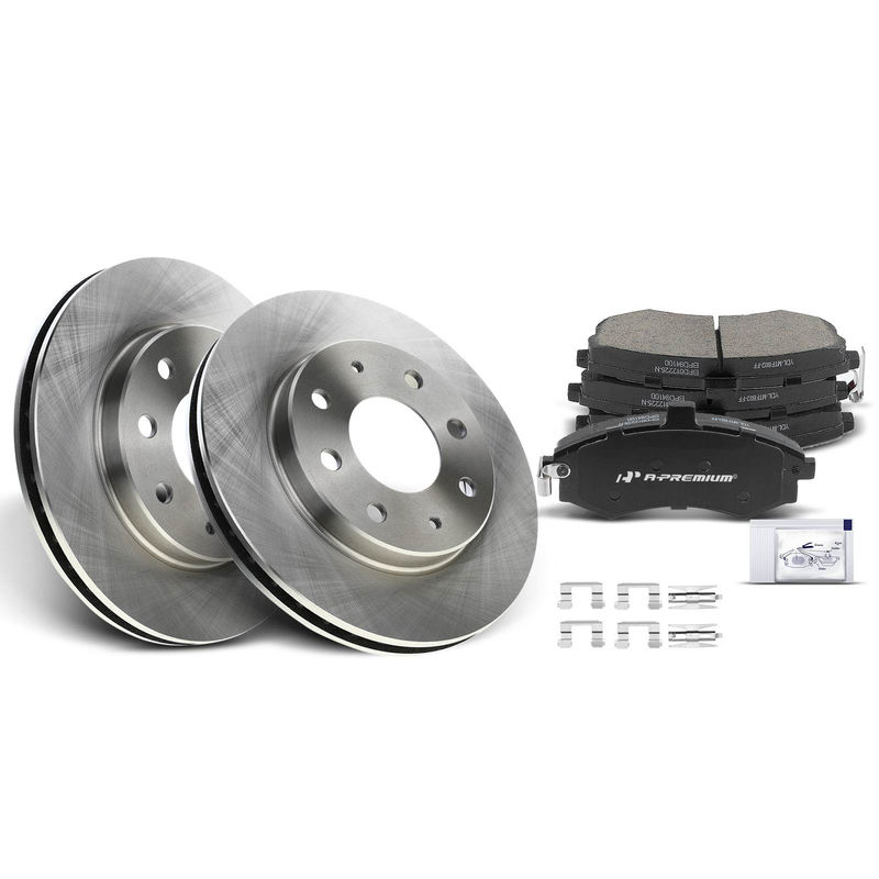 Front Disc Brake Rotors & Ceramic Brake Pads for Hyundai Elantra 02-05 L4 2.0L