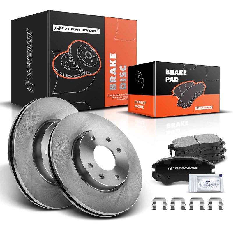 Front Disc Brake Rotors & Ceramic Brake Pads for Hyundai Sonata 03-05 Kia Optima