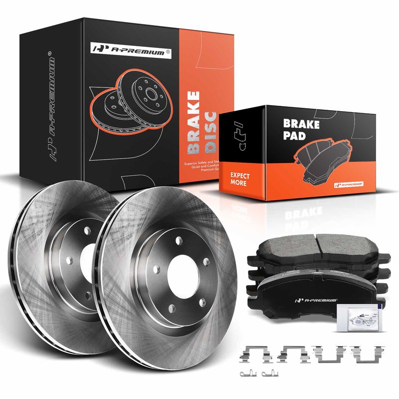 Front Disc Brake Rotors & Ceramic Brake Pads for Jeep Patriot Chrysler Dodge