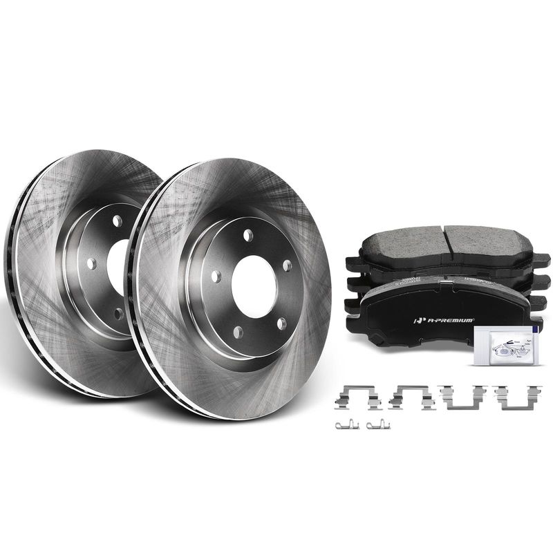 Front Disc Brake Rotors & Ceramic Brake Pads for Jeep Patriot Chrysler Dodge