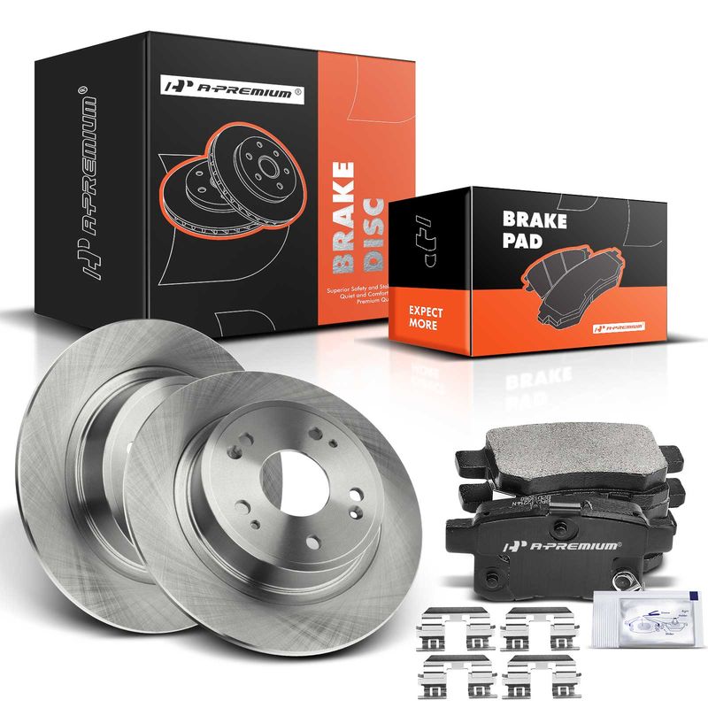 Rear Disc Brake Rotors & Ceramic Brake Pads for Acura TSX Honda Accord