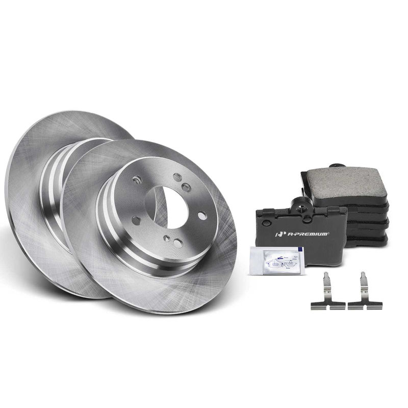 Rear Disc Brake Rotors & Ceramic Brake Pads for Mercedes-Benz C230 SLK230