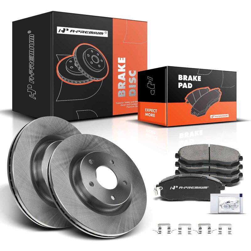 Front Disc Brake Rotors & Ceramic Brake Pads for Nissan Altima 2007-2013