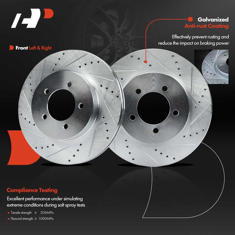 Front Drilled Brake Rotors for Ford Explorer 2002-2005 Mercury Mountaineer