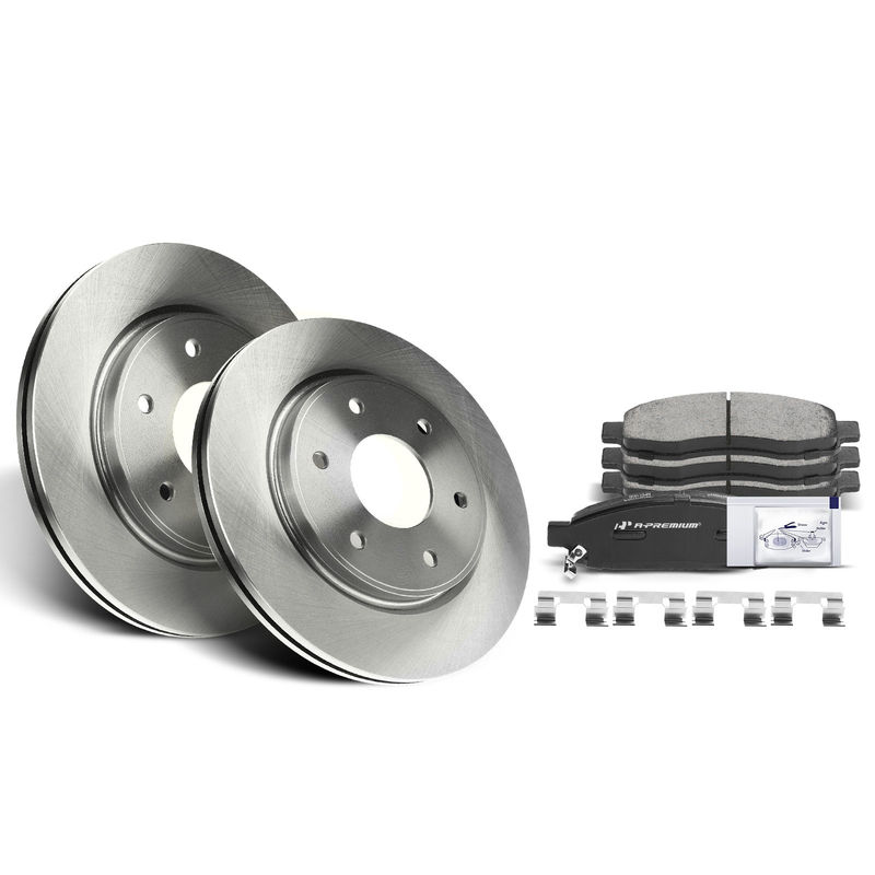 Front Disc Brake Rotors & Ceramic Brake Pads for Nissan Titan INFINITI QX56