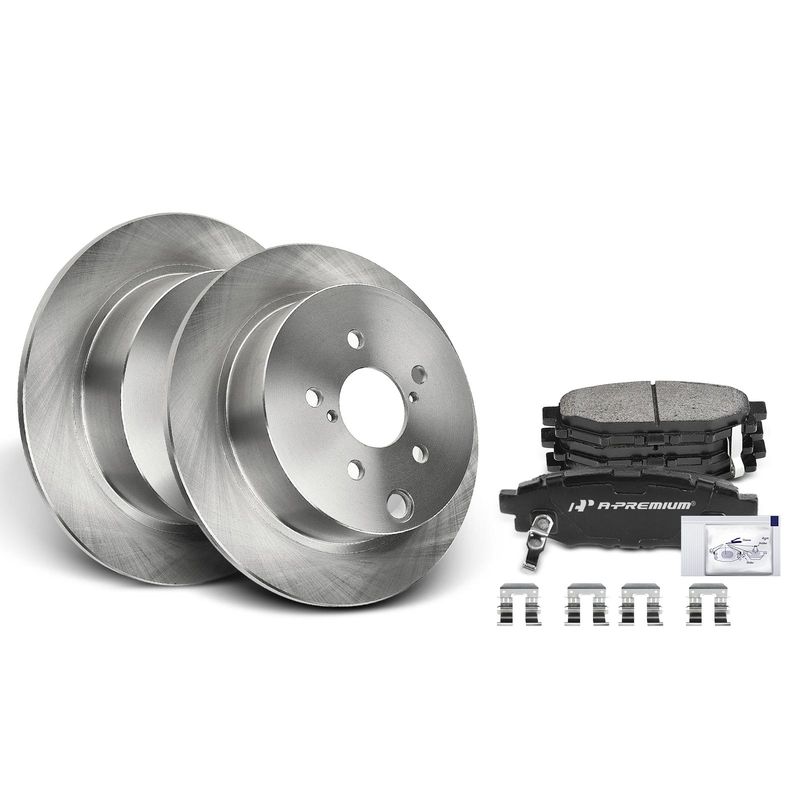 Rear Disc Brake Rotors & Ceramic Brake Pads for Subaru Impreza 12-16 Forester