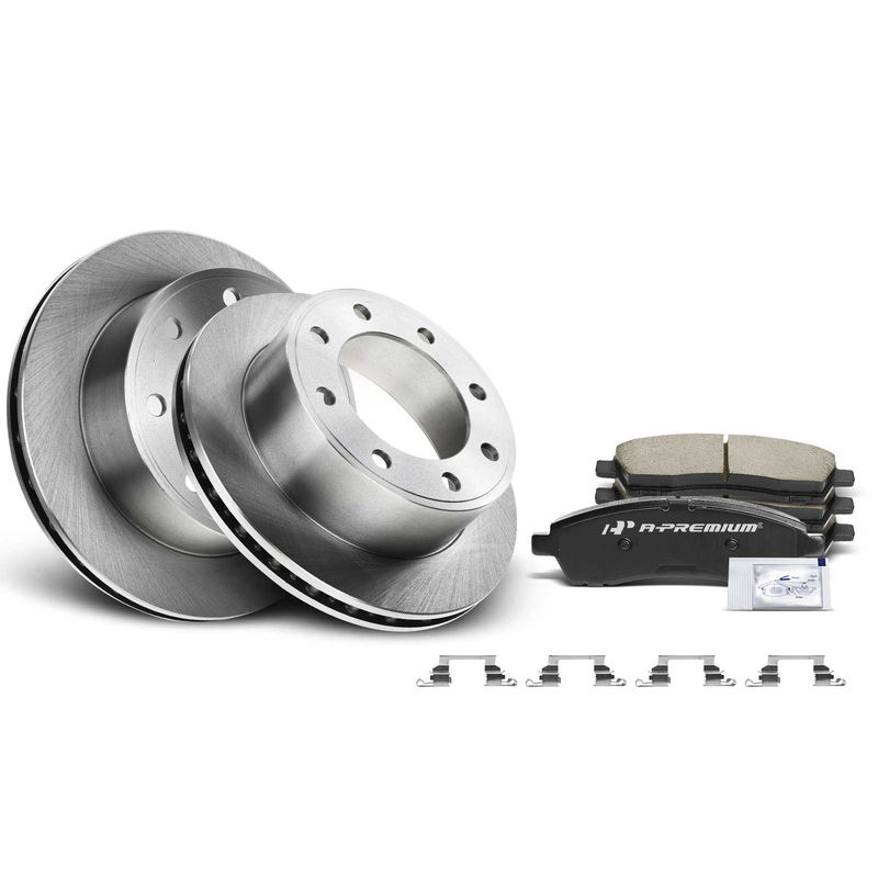 Rear Disc Brake Rotors & Ceramic Brake Pads for Ford Excursion F-250 Super Duty