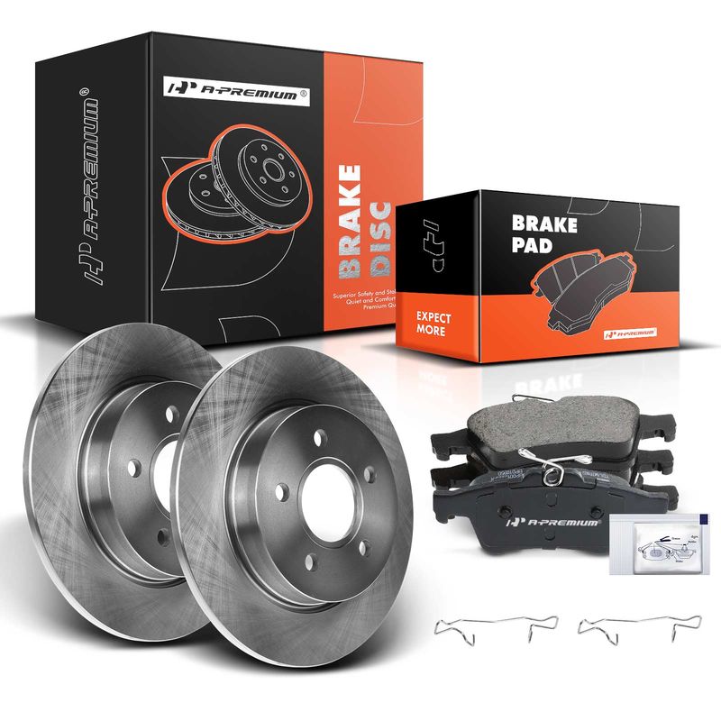 Rear Disc Brake Rotors & Ceramic Brake Pads for Ford Focus 2012-2018