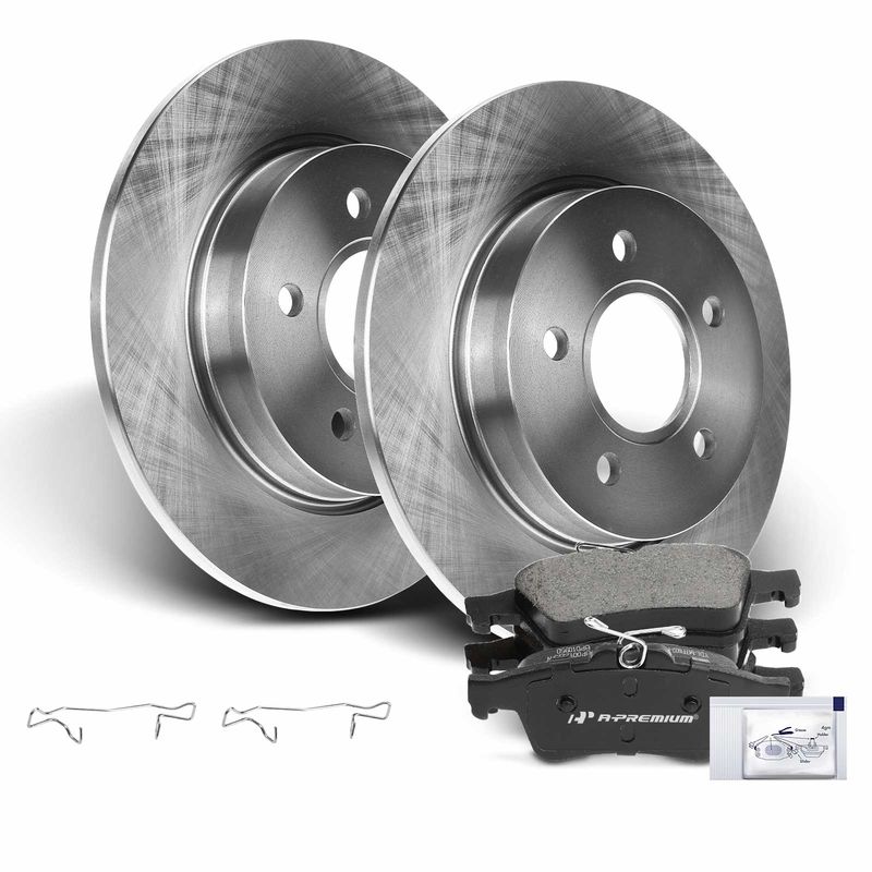 Rear Disc Brake Rotors & Ceramic Brake Pads for Ford Focus 2012-2018