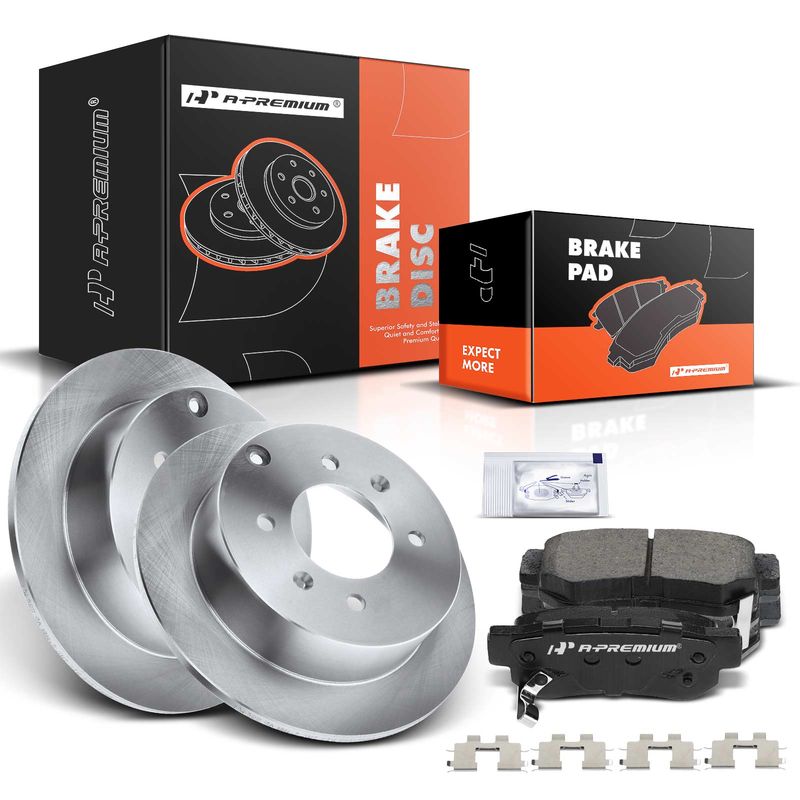Rear Disc Brake Rotors & Ceramic Brake Pads for Hyundai Sonata 99-05 Kia Optima