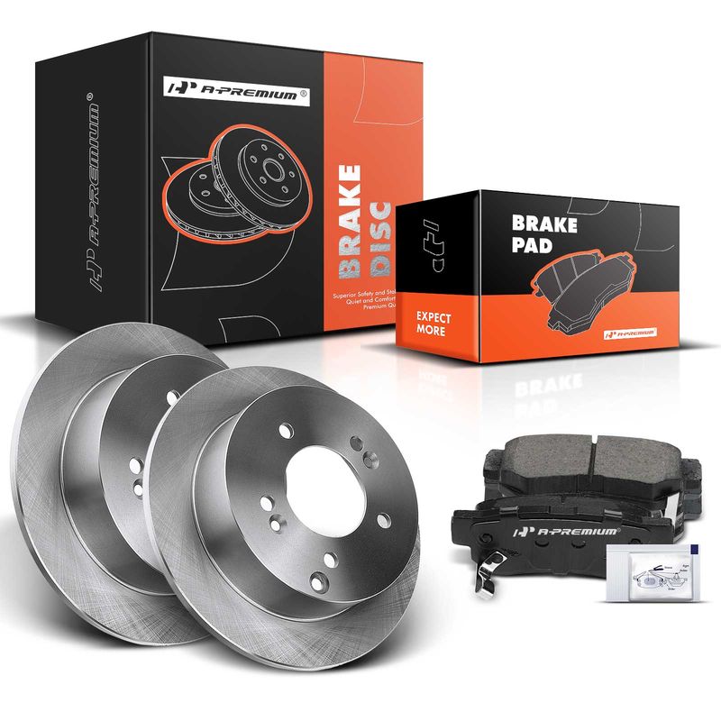 Rear Disc Brake Rotors & Ceramic Brake Pads for Hyundai Sonata 06-08 Kia Optima