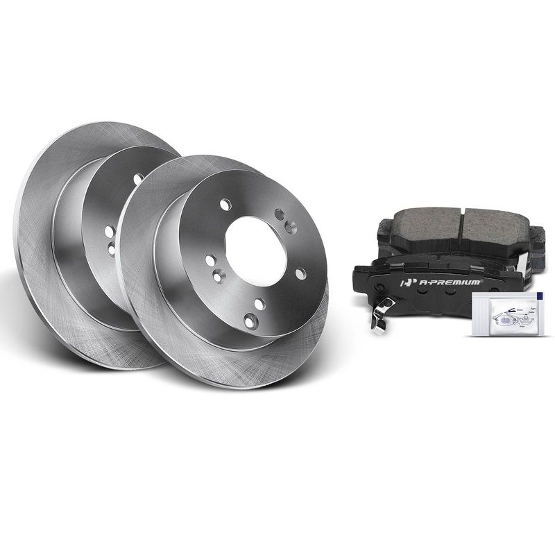 Rear Disc Brake Rotors & Ceramic Brake Pads for Hyundai Sonata 06-08 Kia Optima