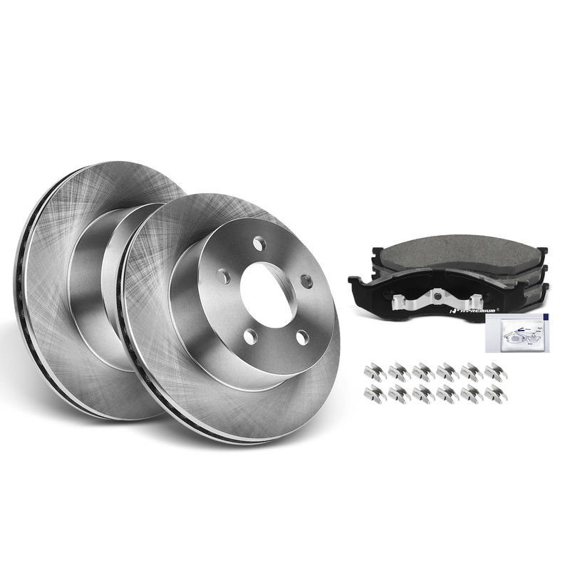 Front Disc Brake Rotors & Ceramic Brake Pads for Jeep Cherokee 1999-2001