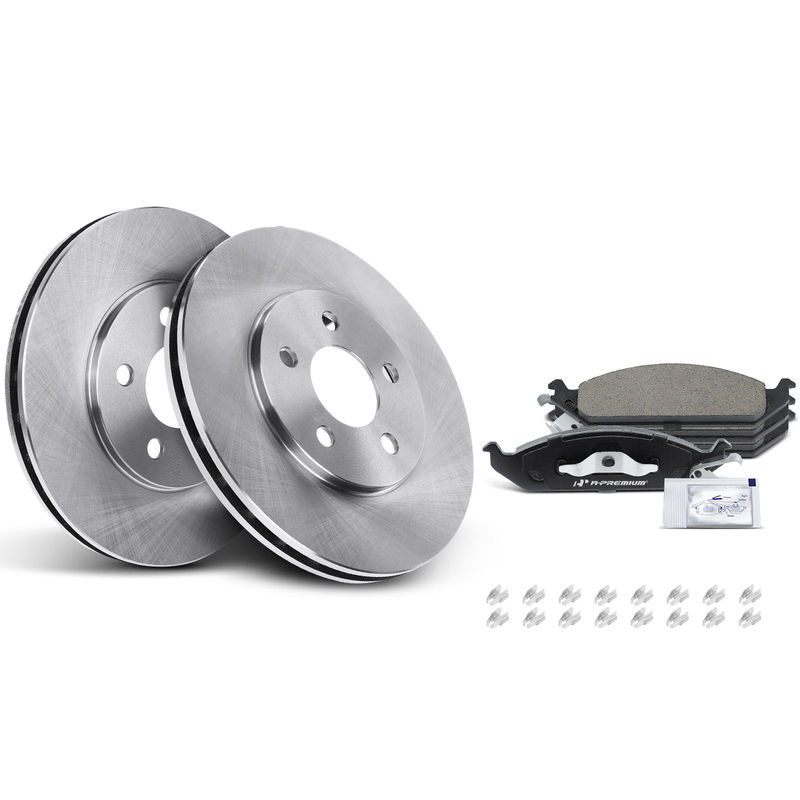 Front Disc Brake Rotors & Ceramic Brake Pads for Chrysler Sebring Dodge Stratus