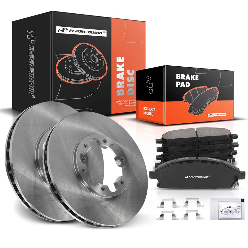 Front Disc Brake Rotors & Ceramic Brake Pads for Nissan Pathfinder INFINITI QX4