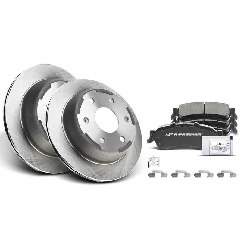 Rear Disc Brake Rotors & Ceramic Brake Pads for Chevrolet Silverado 1500 GMC