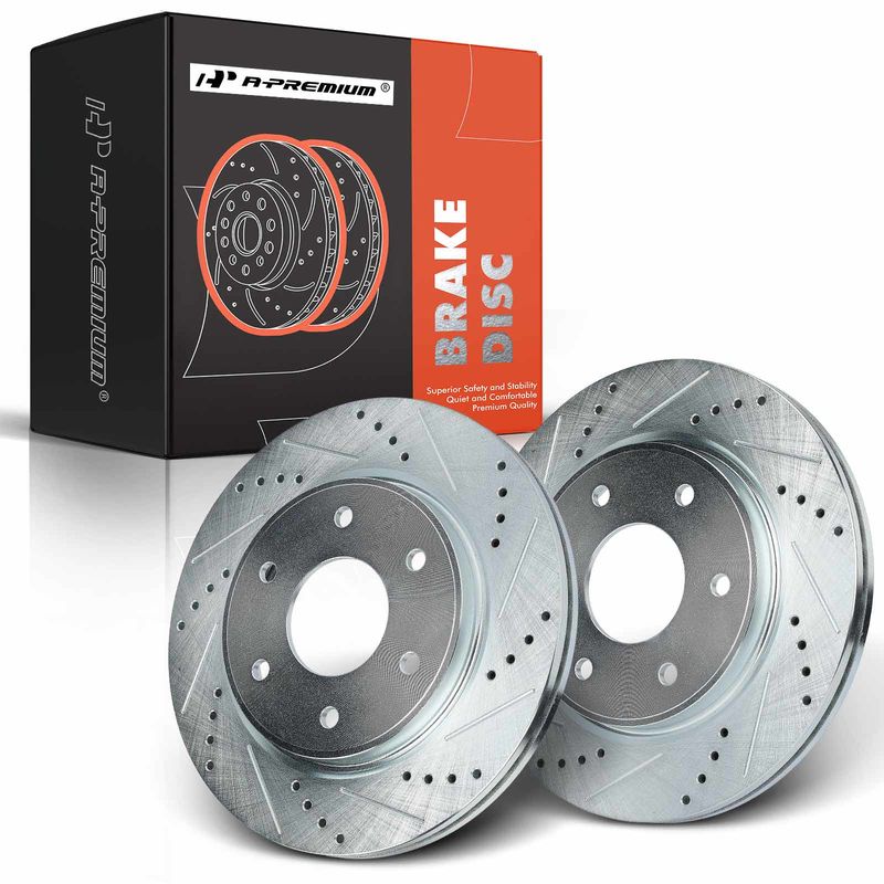 Front Drilled Brake Rotors for INFINITI QX56 Nissan Armada 05-06 Titan 05-07