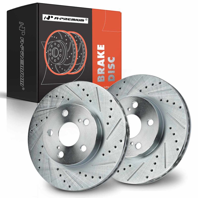 Front Drilled Brake Rotors for Lexus CT200h 2011-2017 Toyota Prius 2010-2015