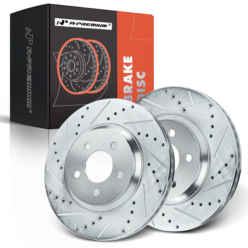 Front Drilled Brake Rotors for Ford Mustang 2005-2014 V6 3.7L V8 4.6L