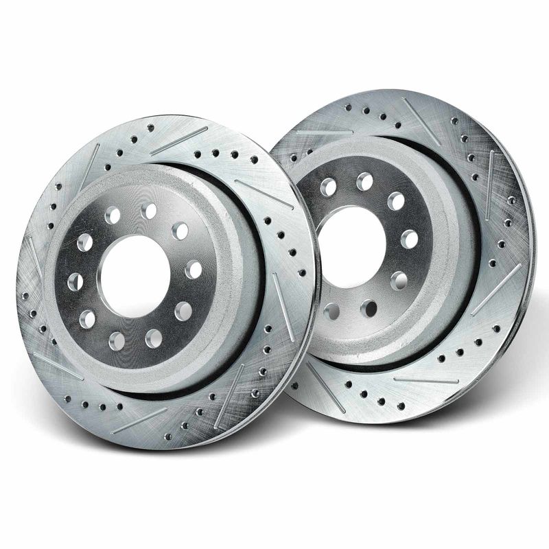 Rear Drilled Brake Rotors for Lincoln Town Car 2003-2011 V8 4.6L