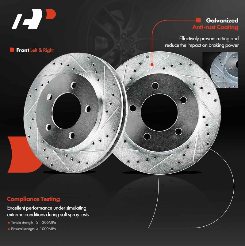 Front Drilled Brake Rotors for Ford Expedition 1997-2002 Lincoln Navigator 4WD