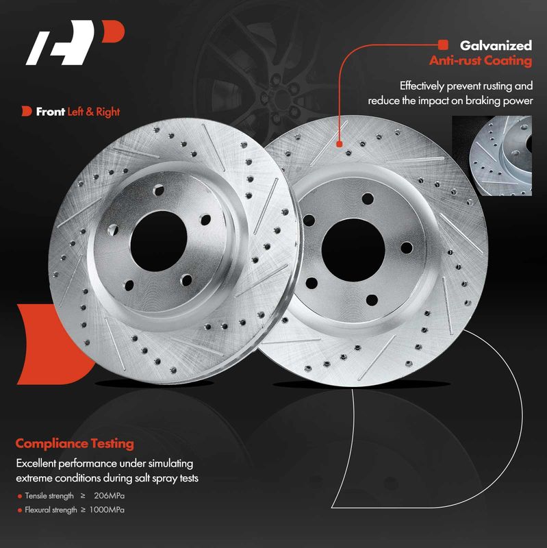 Front Drilled Brake Rotors for Nissan Juke 2011-2017 Sentra 2017-2019