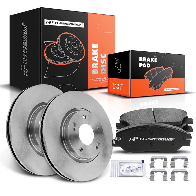 Front Disc Brake Rotors & Ceramic Brake Pads for Hyundai Santa Fe 2007-2009