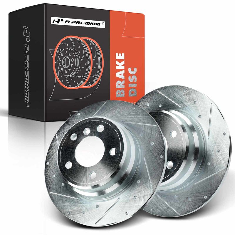 Rear Drilled Brake Rotors for BMW X5 2000-2006 L6 3.0L V8 4.4L