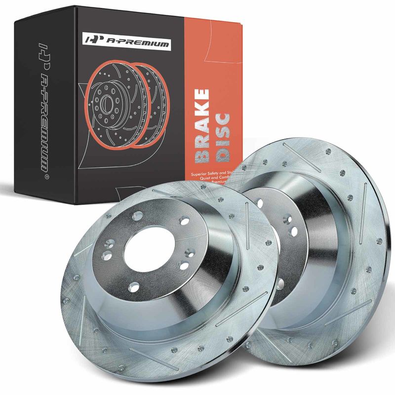 Rear Drilled Brake Rotors for Hyundai Santa Fe 2010-2018 Kia Sedona Sorento