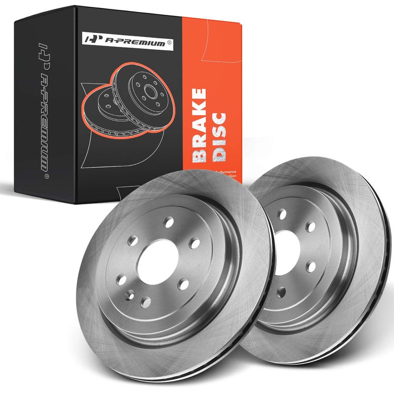Rear Disc Brake Rotors for Cadillac SRX 2010-2016 Saab 9-2011 with 6-Stud Wheel