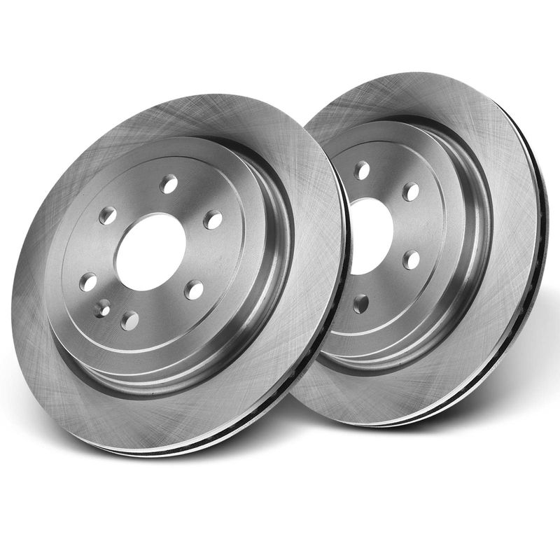 Rear Disc Brake Rotors for Cadillac SRX 2010-2016 Saab 9-2011 with 6-Stud Wheel