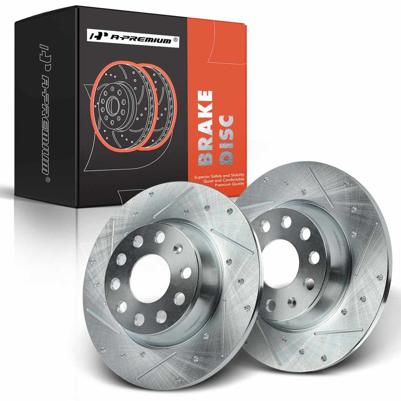 Rear Drilled Brake Rotors for Audi A3 A3 Quattro Volkswagen Jetta Passat Eos