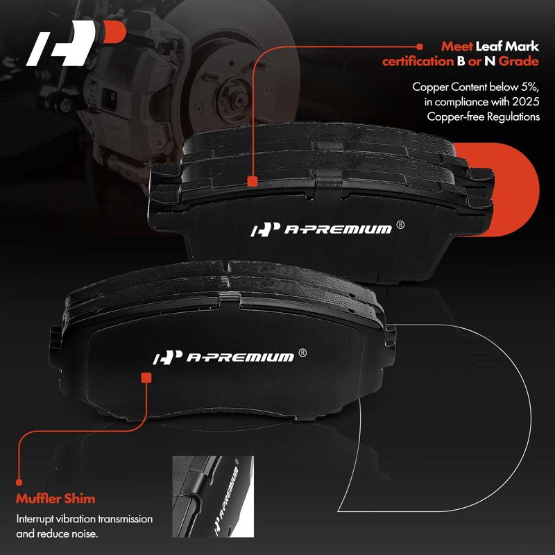 Front & Rear Disc Brake Rotors & Ceramic Brake Pads for Mazda CX-9 2007-2015