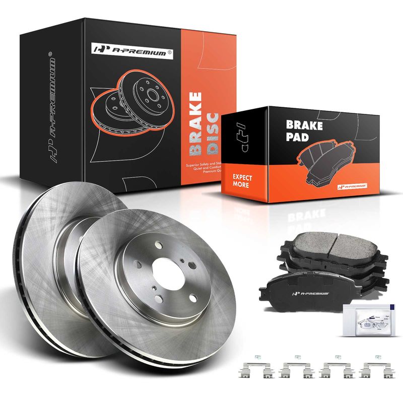 Front Disc Brake Rotors & Ceramic Brake Pads for Toyota Camry Avalon Lexus