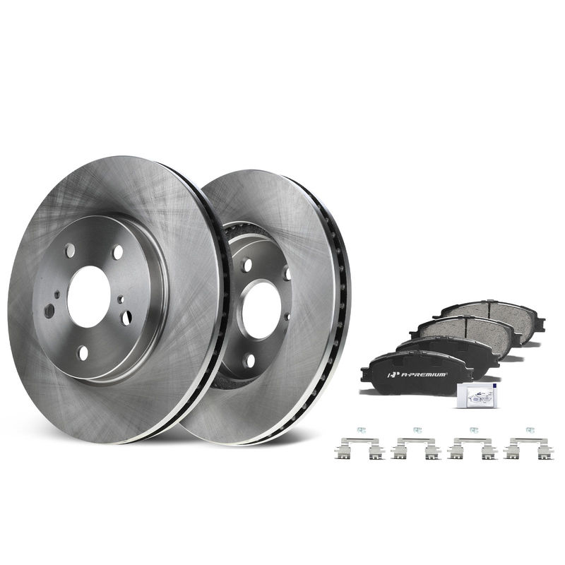 Front Disc Brake Rotors & Ceramic Brake Pads for Toyota Camry Avalon Lexus