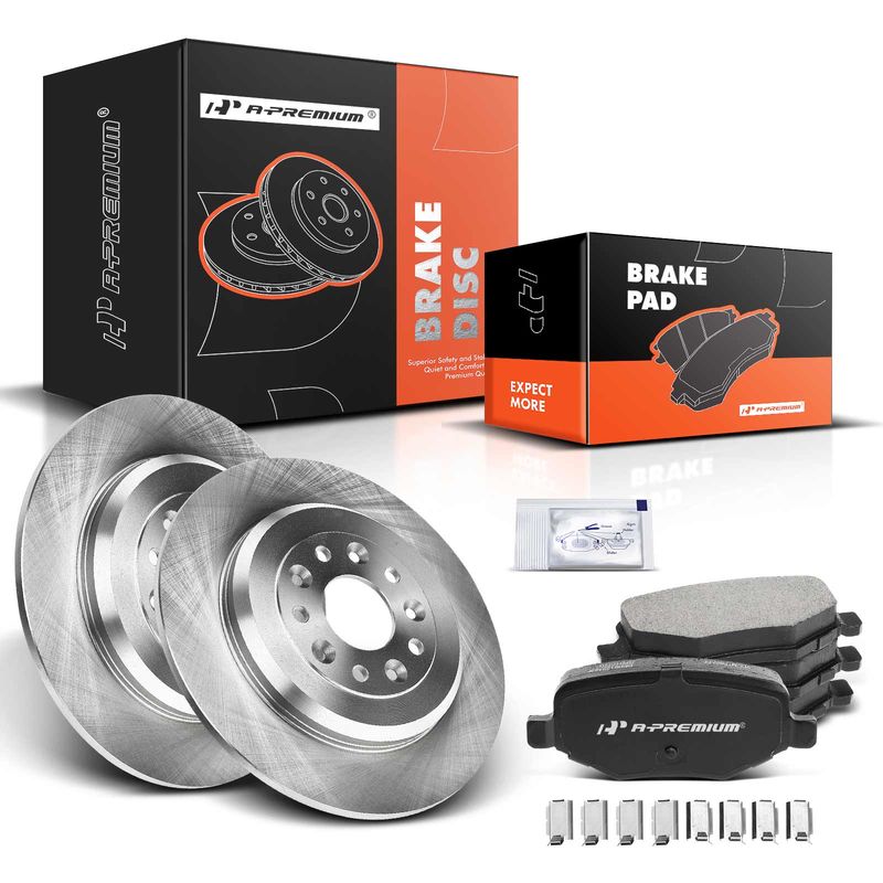 Rear Disc Brake Rotors & Ceramic Brake Pads for Ford Explorer Lincoln MKT MKX