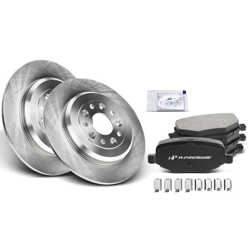 Rear Disc Brake Rotors & Ceramic Brake Pads for Ford Explorer Lincoln MKT MKX