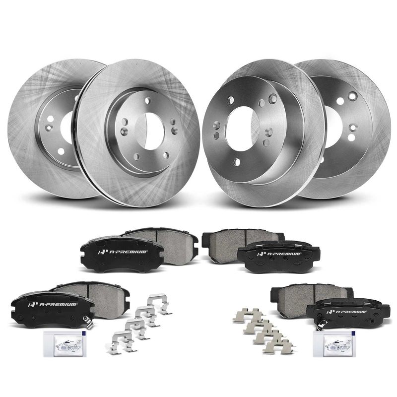 Front & Rear Disc Brake Rotors & Ceramic Brake Pads for Hyundai Tucson Kia